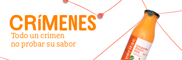 Foto donde se ve una botella de gazpacho de marca Veritas