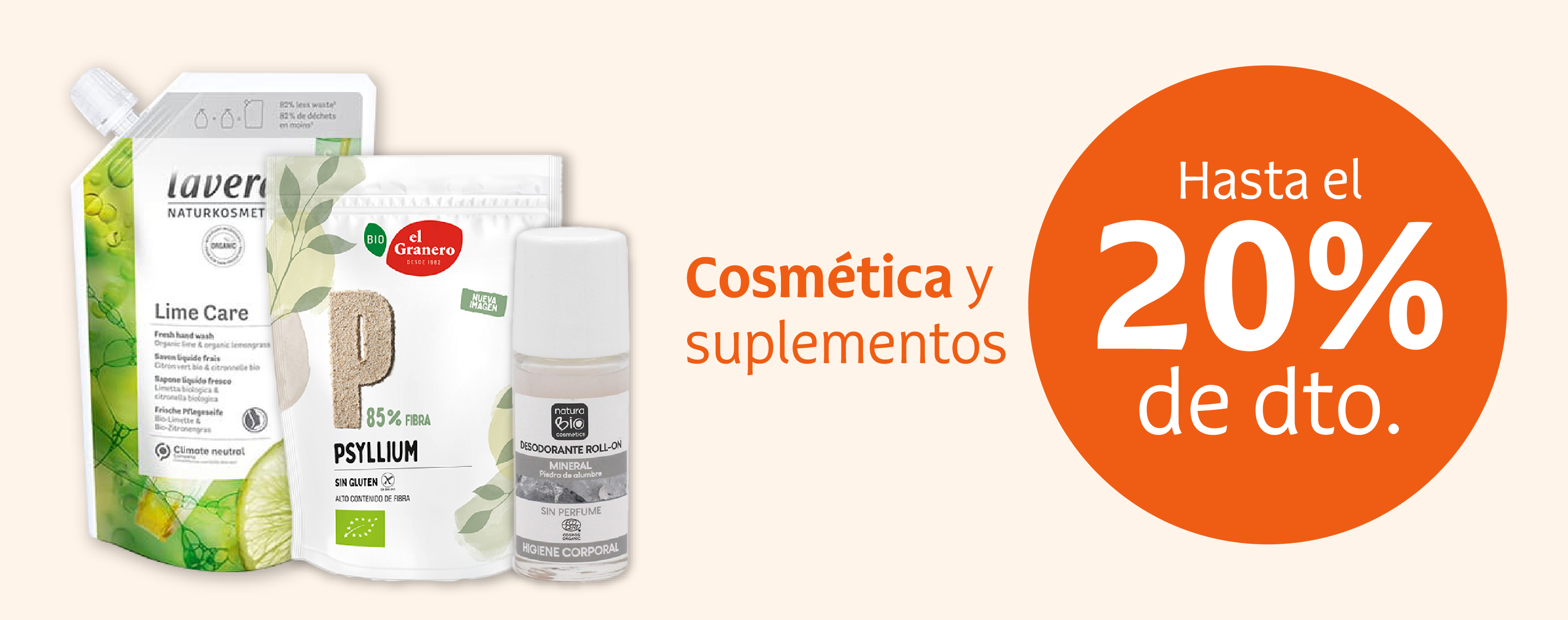 Productos de cosmética y suplementación en oferta