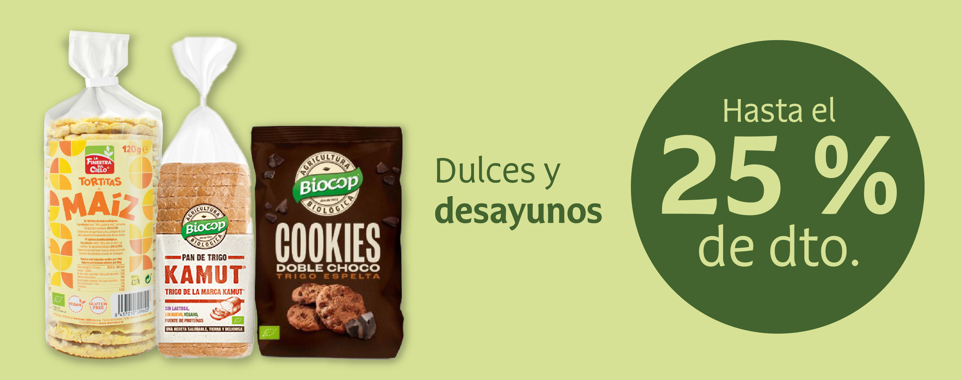 Productos dulces y de desayuno en oferta
