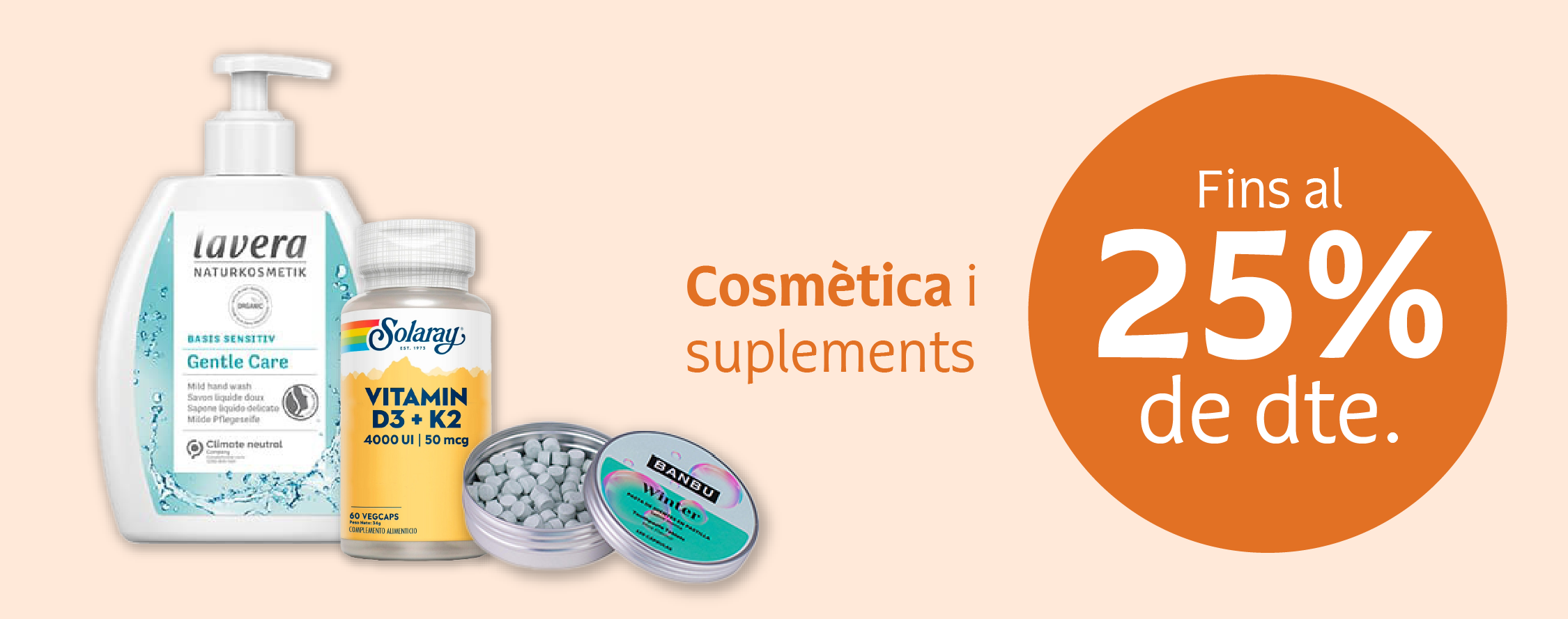 Productos de cosmética y suplementación en oferta