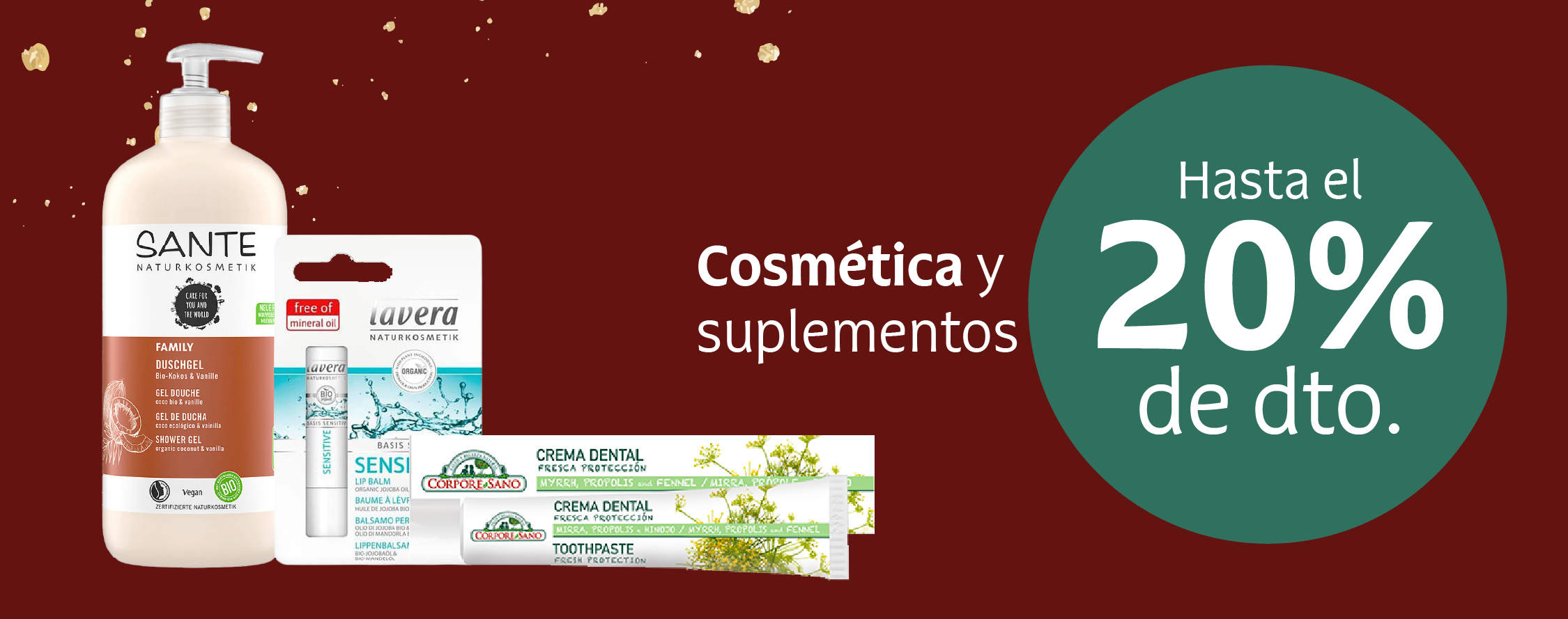Productos de cosmética y suplementación en oferta