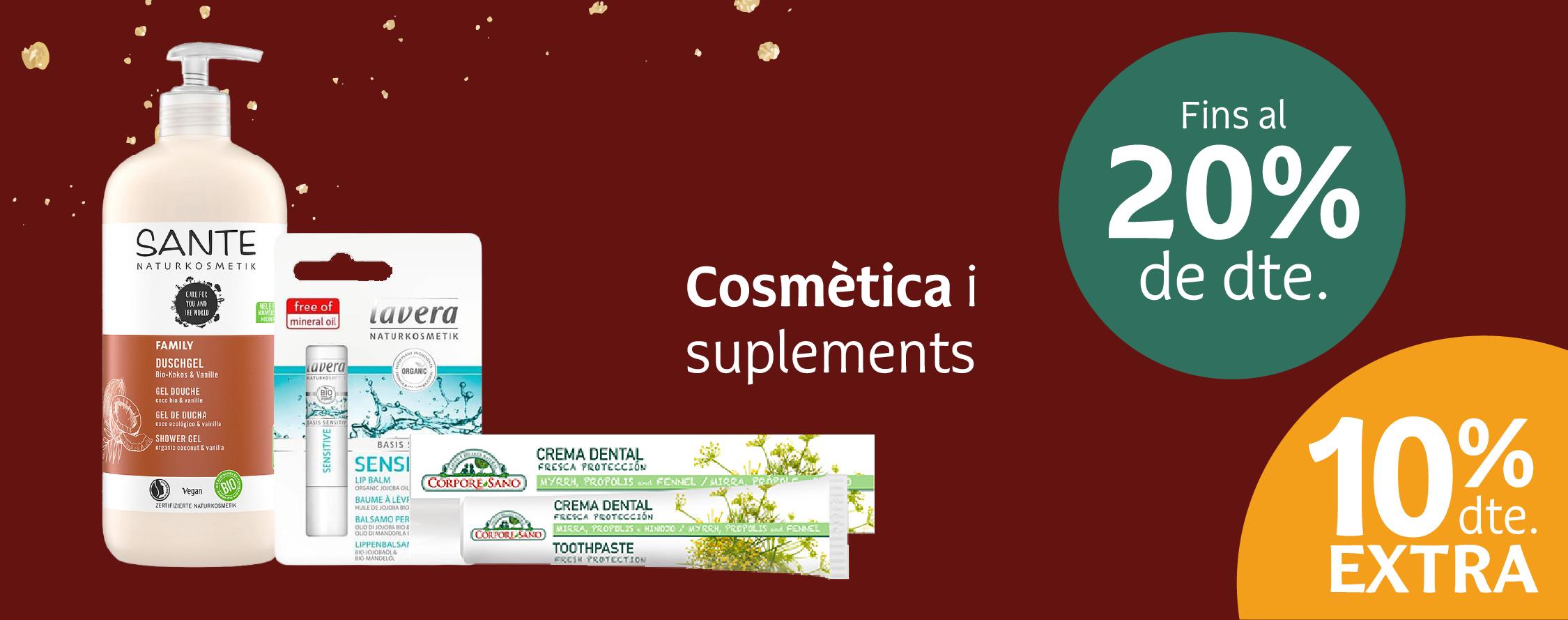 Productos de cosmética y suplementación en oferta