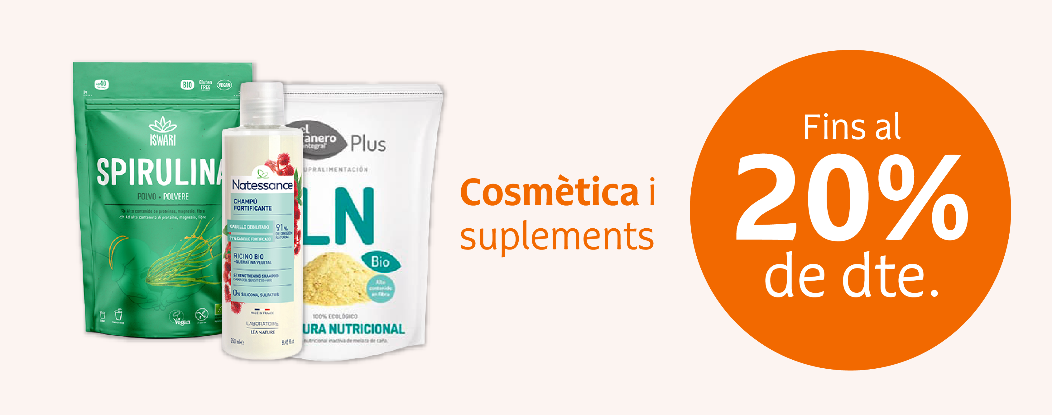 Productos de cosmética y suplementación en oferta