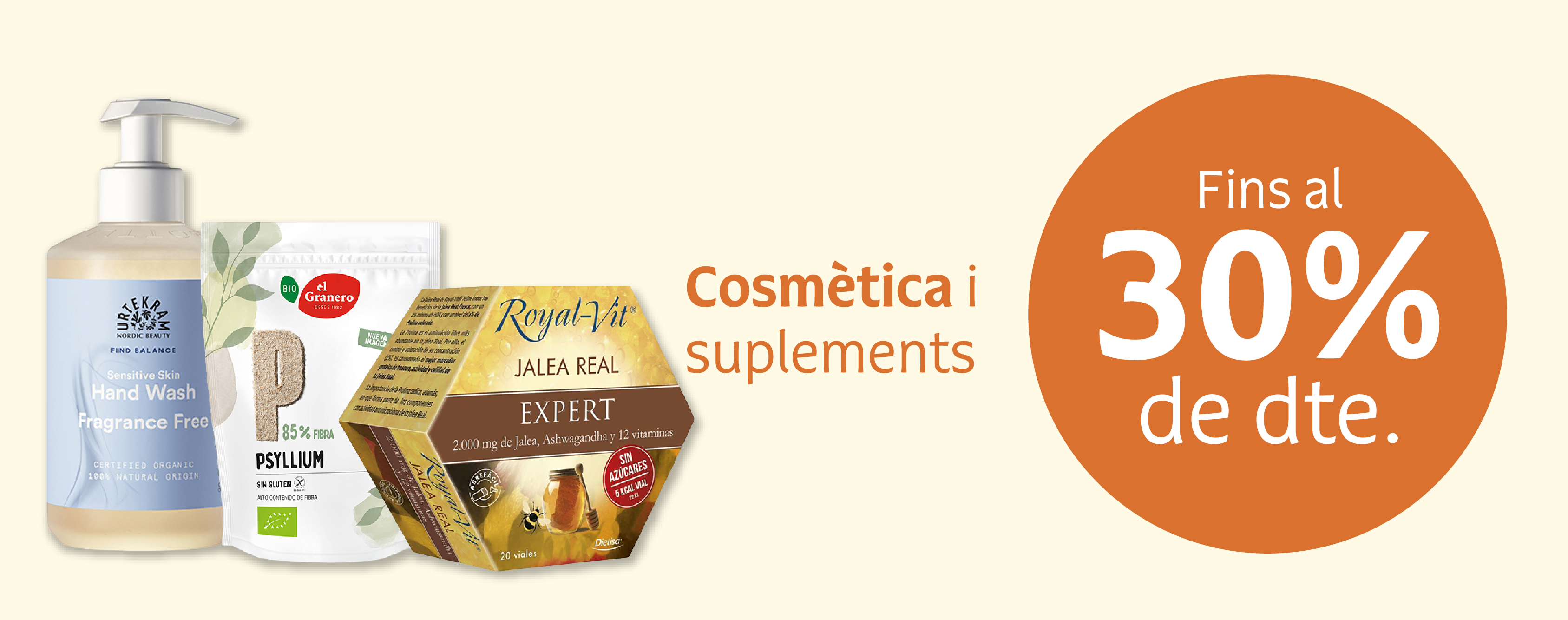 Productos de cosmética y suplementación en oferta