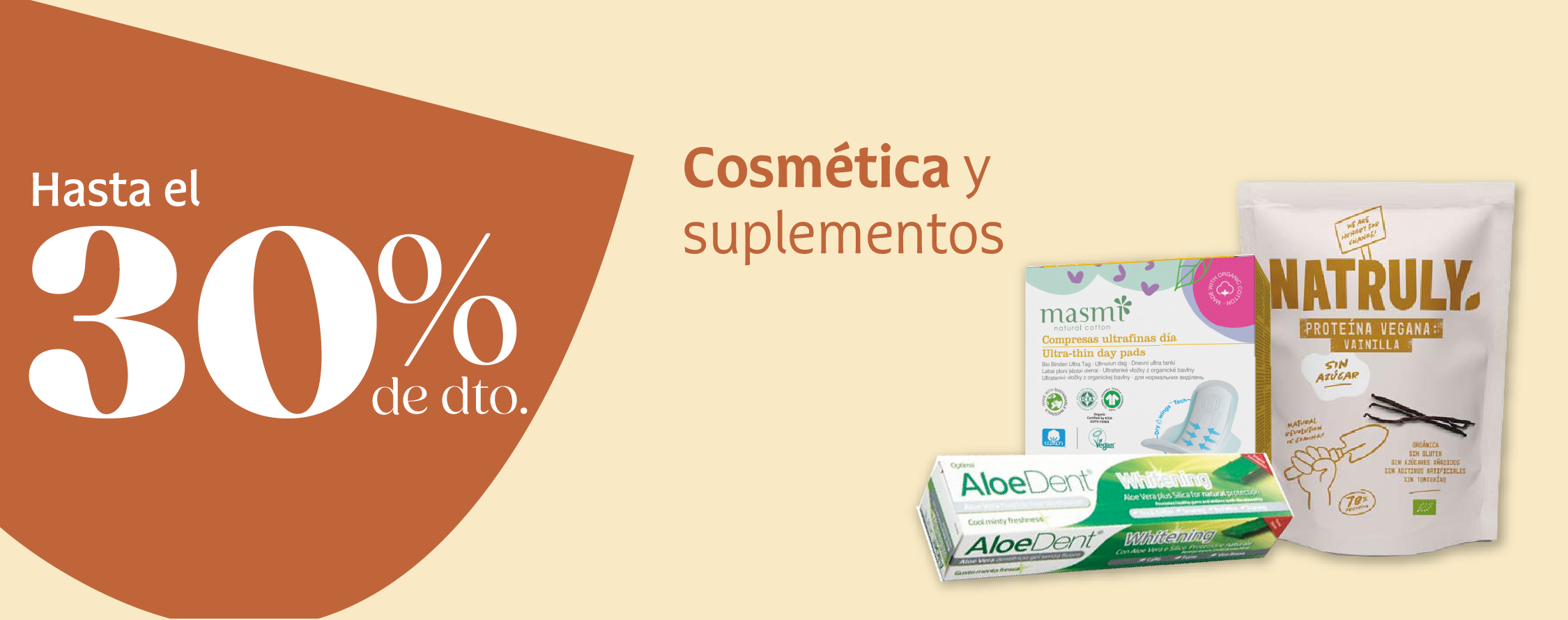 Productos de cosmética y suplementación en oferta
