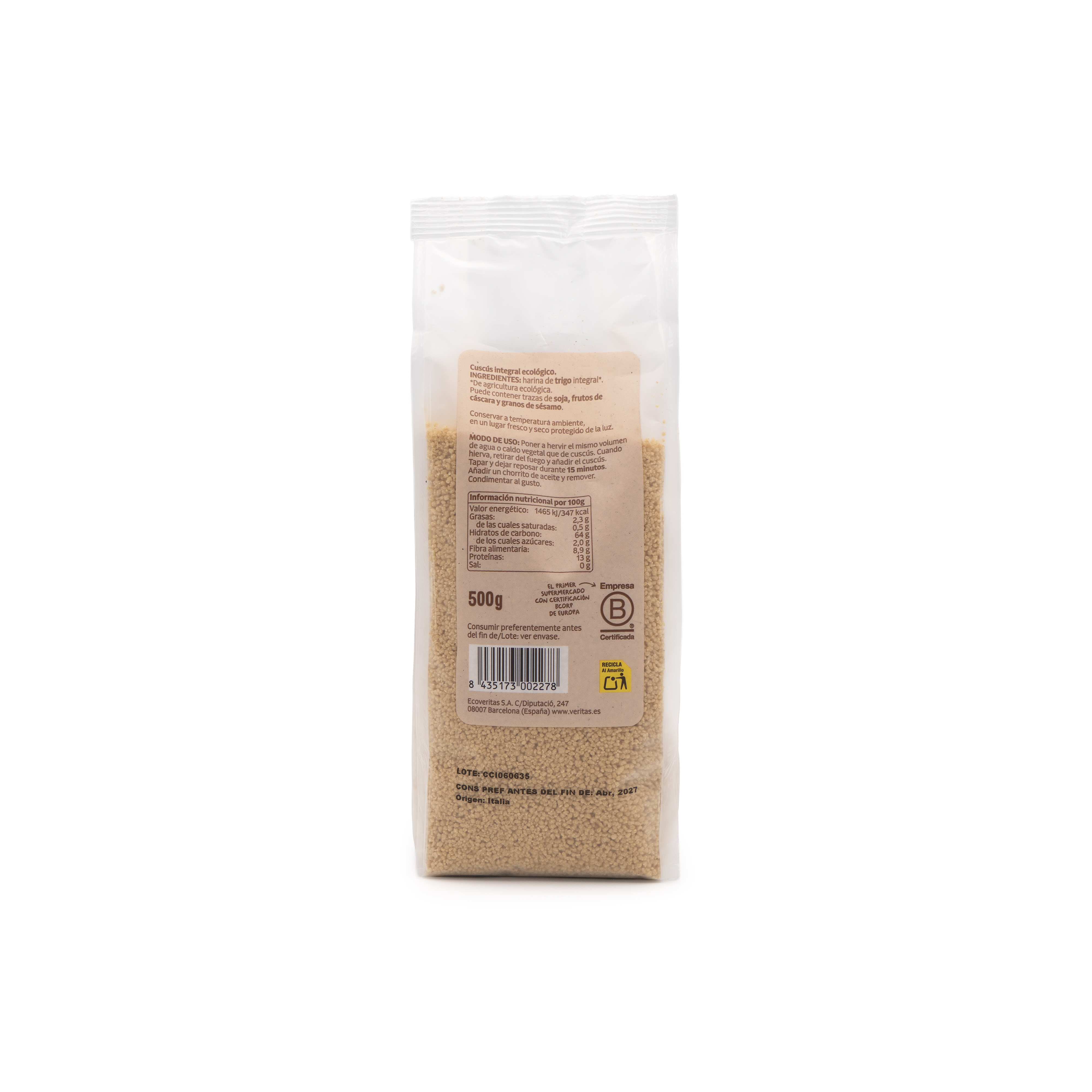 Cuscús integral 500g ECO