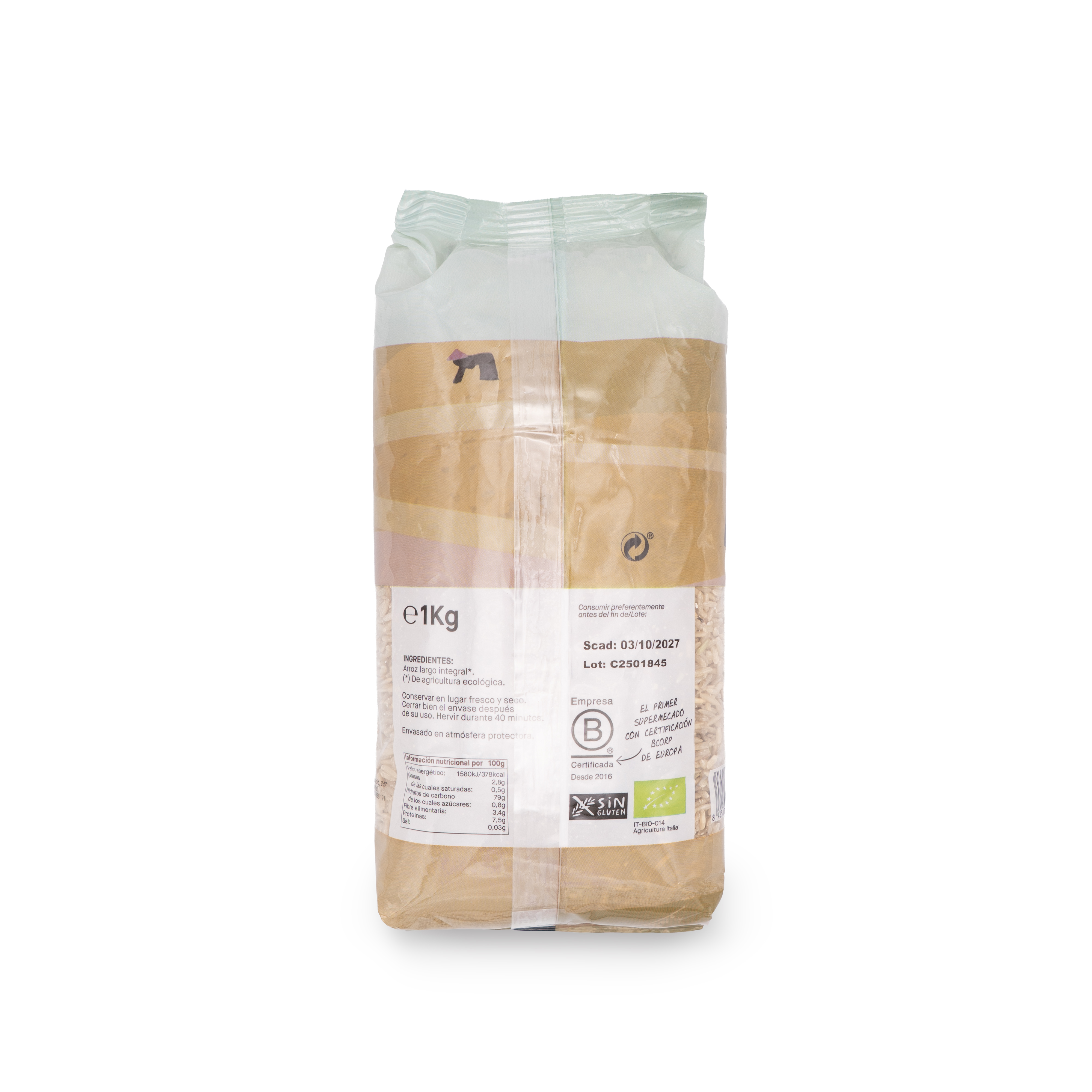Arroz integral largo 1kg ECO
