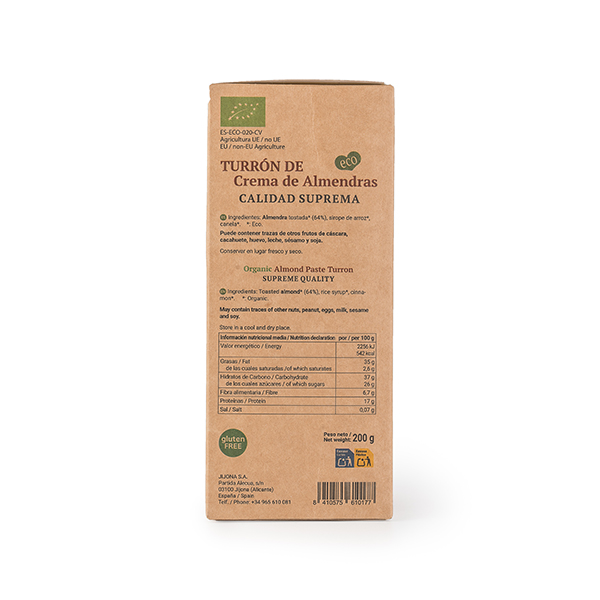 Torró crema ametlles 200g ECO