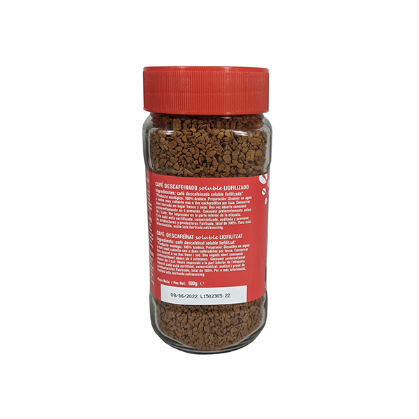 Café descafeinado liofilizado ECO