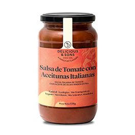 Salsa tomate aceitunas 530g ECO