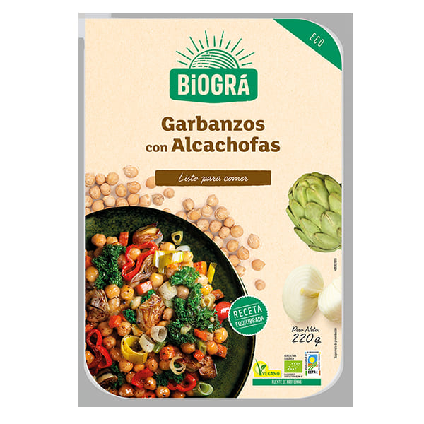 Garbanzos con alcachofa 220g ECO