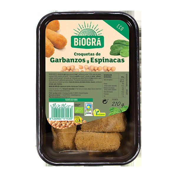 Croquetas garbanzo/espinacas 210g ECO