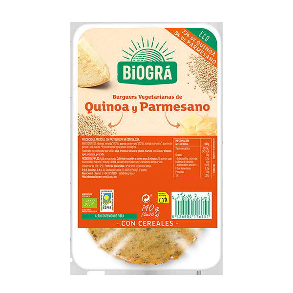 Hamburguesa Quinoa/Parmesano 160g ECO