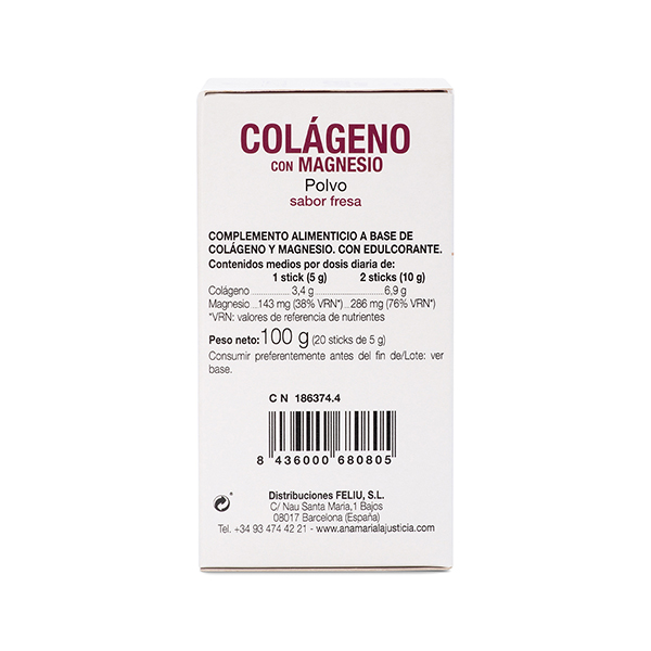 Col·lagen amb Magnesi sabor Maduixa 20u