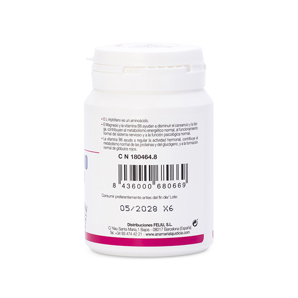 Triptòfan amb Magnesi + Vitamina B6 60u