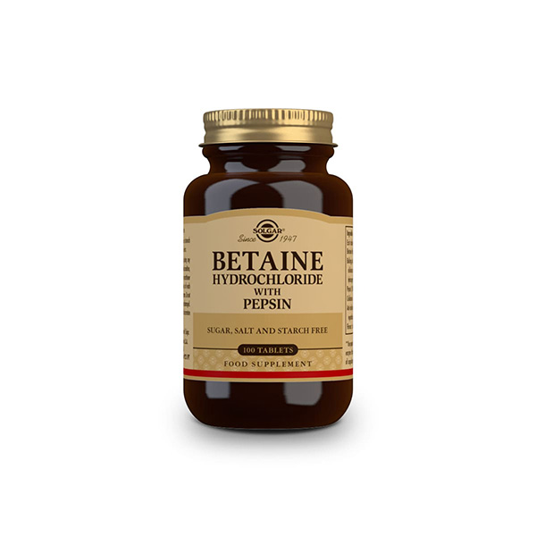 Betaína clorhidrato con pepsina 100 comp
