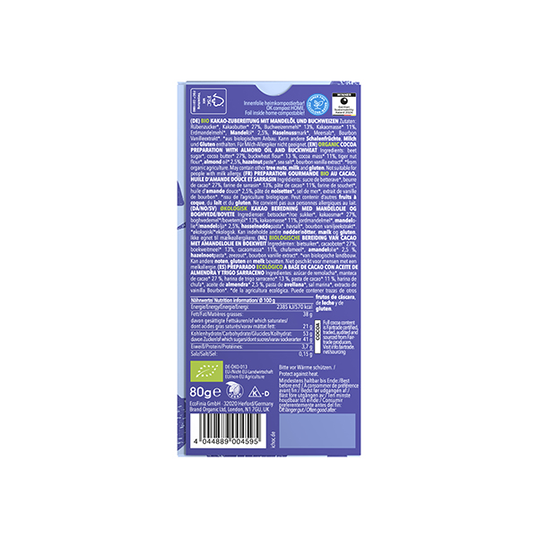 Xocolata vegà clàssic 80g ECO