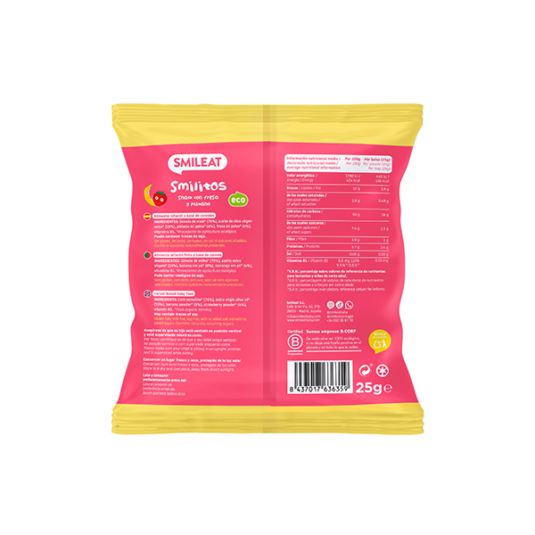 Smilitos maduixa platà 25g ECO