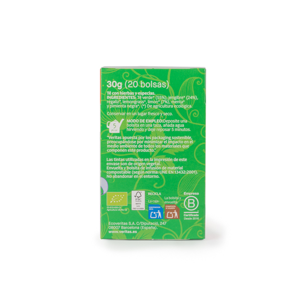 Té verde jeng limón 20b ECO