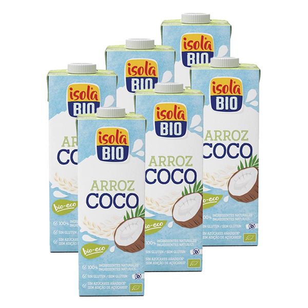 Pack bebida arroz coco Isola 6u 1l ECO