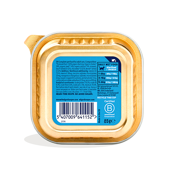 Tarrina gato salmón 85g ECO