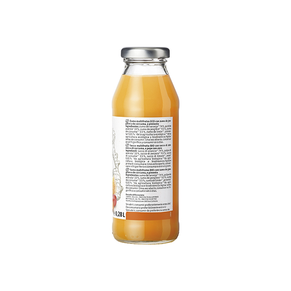 Shot jengibre cúrcuma 280ml ECO