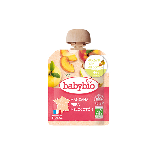 Pouch manzana pera melocotón 90g ECO