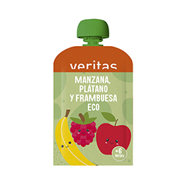 Puré manzana platano frambuesa 100g ECO