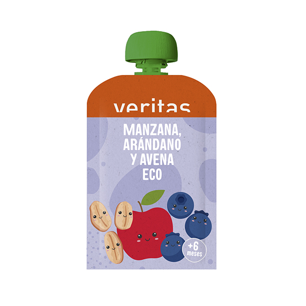 Puré manzana arandanos avena 100g ECO