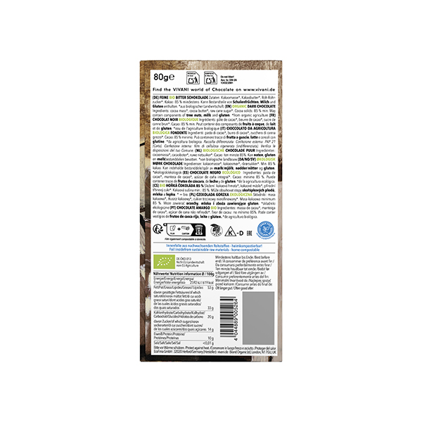 Chocolate 85% Santo Domingo 80g ECO