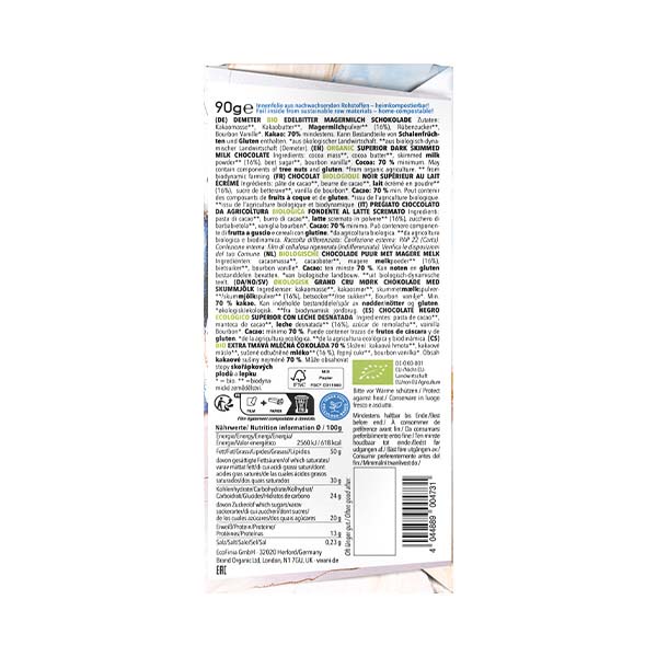 Xocolata amb llet cafè 90g ECO