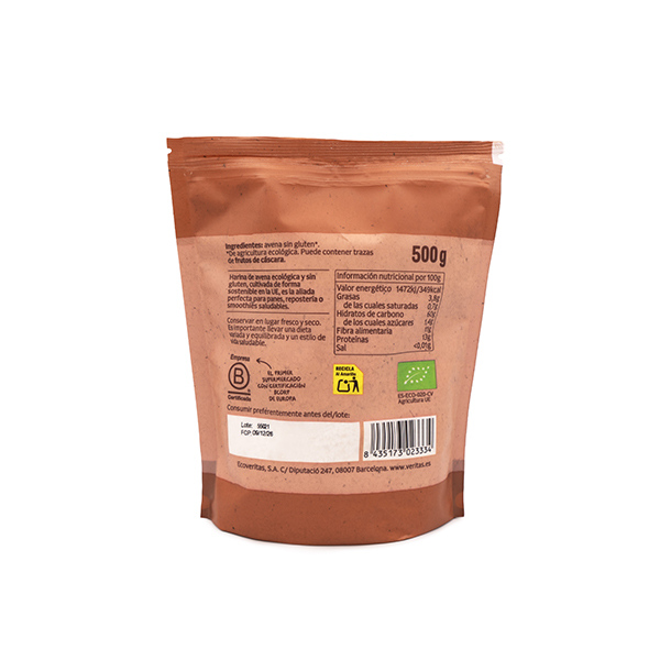 Harina de avena sin gluten 500g ECO