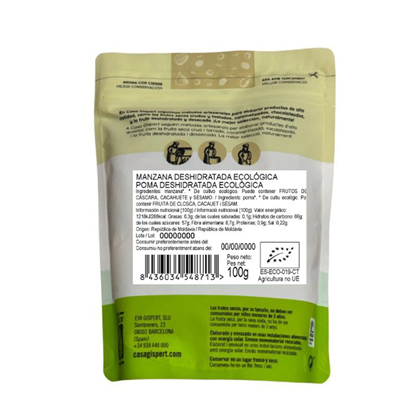 Manzana deshidrat 100g ECO